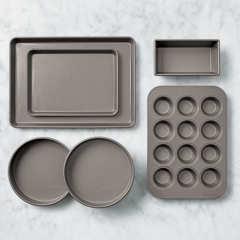 Crate & Barrel Non-Stick FusionBond Pro 6-Piece Bakeware Set with Silicone Coating